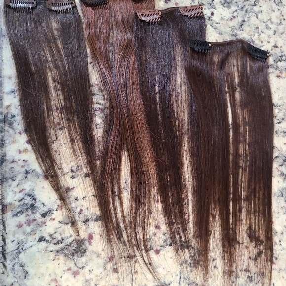 🆕️ 10 inch 4 pcs Clip in Hair Extensions 🌱  Ready to ship - Picture 3 of 4
